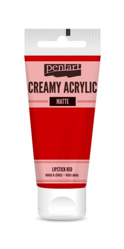 Vopsea Acrilică Cremoasă Pentart - Roșu aprins Mat - 60ml